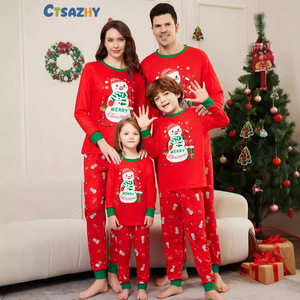 Nuova collezione autunno inverno abbigliamento <span class=keywords><strong>madre</strong></span>-figlia con pigiama rosso per ragazze - Product Image 2