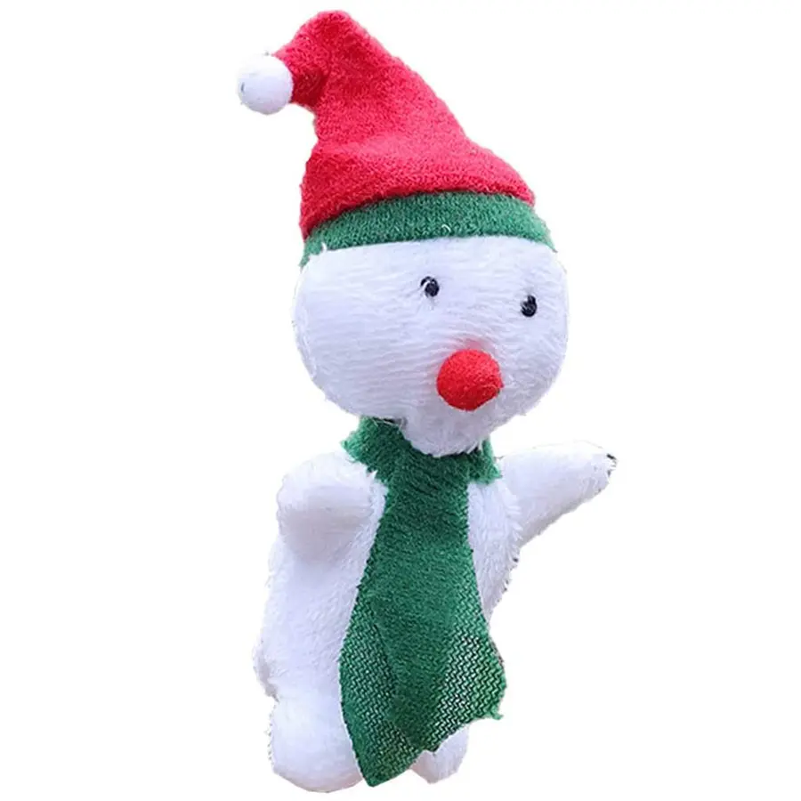 C1540จินตนาการเล่นเด็กมนุษย์หิมะคริสต์มาสธีมนิ้วหุ่นของเล่นบทบาทเล่นมนุษย์หิมะหุ่นนิ้วมือเด็ก