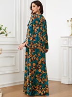 Robes ethniques musulmanes du Moyen-Orient à manches longues, longueur ras du sol, en polyester, grandes tailles, tendance et best-seller pour l'été