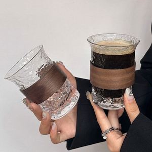 Japanese-style Hand-hammered Single Layer Coffee/<b>tea</b>/whiskey Cup with Handle Anti-scald Iced Americano Latte Cup - Product Image 1