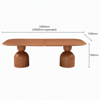Table à manger moderne extensible à plateau rabattable avec plateau en MDF et pieds en métal robustes, meubles de salon écologiques en provenance de Chine