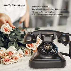 Vintage Ovale per l'audio <span class=keywords><strong>libro</strong></span> degli ospiti per matrimoni con filo di <span class=keywords><strong>telefono</strong></span> con funzione di registrazione per <span class=keywords><strong>la</strong></span> festa di nozze cabine fotografiche - Product Image 4