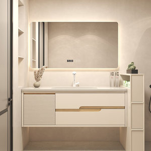 Meuble de salle de bain intelligent moderne avec vasque en céramique sans joint intégrée - Product Image 5