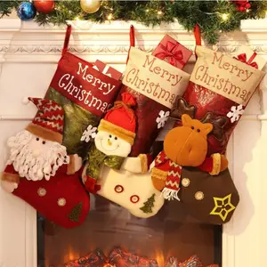 圣诞长袜雪人圣诞麋鹿儿童糖果礼品袋袜子壁炉装饰圣诞圣诞树摆件支架新年