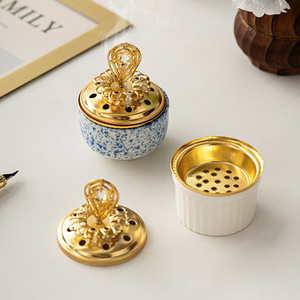 Bruciatore di incenso in ceramica Pagoda dorata con piuma di <span class=keywords><strong>fenice</strong></span> aromatica creativa - Product Image 4