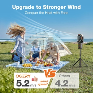 Ventilateur de tente d'extérieur d'été avec une capacité de 20000 mAh, ventilateur de plafond détachable, électrique, recharge USB, télécommande LED, ventilateur de camping - Product Image 4