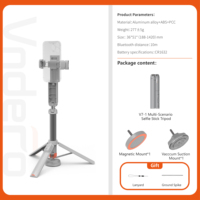 Vndefo 1.42 M Portable Selfie Stick Trépied À Distance Nouveau Mini Équipement De Streaming En Direct En Alliage D'aluminium Support De Téléphone Magnétique Durable