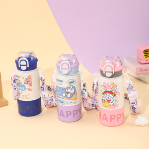 Doraemon Stainless Steel Thermos Cup 500Ml Portable With Strap Travel Water Bottle For Kids And Adults - Product Image 3