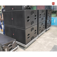 Sistem Suara Panggung T.I Pro Audio LA-218 Subwoofer Dual 18 Inch 1600W RMS Kabinet Kayu untuk Penggunaan Indoor dan Outdoor