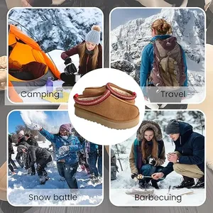 Pantuflas Tazz Tasman con Caja, Pantuflas <span class=keywords><strong>de</strong></span> Piel <span class=keywords><strong>de</strong></span> Cabra Color Mostaza, Sandalias <span class=keywords><strong>de</strong></span> Piel <span class=keywords><strong>de</strong></span> Oveja, Botas Clásicas Ultra Mini con Plataforma, Botas <span class=keywords><strong>de</strong></span> Invierno - Product Image 3