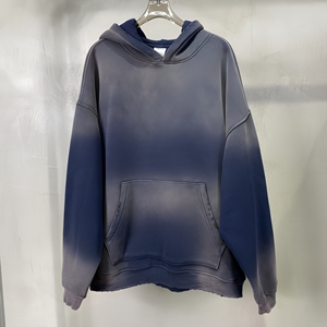 เสื้อฮู้ดย้อมสีแบบกำหนดเอง ขายส่ง เสื้อพูลโอเวอร์ผู้ชายไซส์ใหญ่ ผ้าฝ้ายฟลีซ สตรีทแวร์ ราคาโรงงาน - Product Image 1