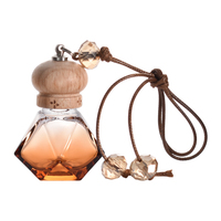 Diffuseur de parfum automobile en verre personnalisé de luxe écologique, mini diffuseur d'air en bois, huile essentielle d'aromathérapie, flacon diffuseur de voiture