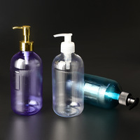 Bouteille de shampooing et de gel douche en PET de 500 ml à col étroit, emballage cosmétique rechargeable avec tête de pompe pour les soins personnels