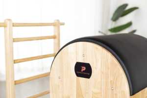 Barril de escalera de madera de roble pilates cuero microfibra portátil duradero uso estudio en casa - Product Image 2