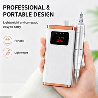IBelieve Professional 30000rpm, logo personnalisé, rechargeable, sans fil, puissant, rose gold, ABS, moteur brossé, perceuse à ongles électrique carrée