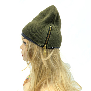 Bonnet tricoté personnalisé Y2K avec fermeture éclair, nouveau design, logo personnalisé, bonnets pour hommes, bonnet unisexe, bonnet de créateur - Product Image 4