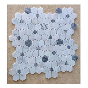 <span class=keywords><strong>Carrera</strong></span> Thassos-mosaico de mármol blanco pulido, diseño de mosaico de margaritas y flores - Product Image 3