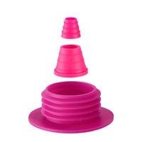 Anneaux de base de chicha classiques, colorés et durables, 47 mm, en caoutchouc silicone noir et rose, grand format, pour accessoires de chicha, lot de 3