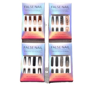 Prezzo di fabbrica all'ingrosso 24 pezzi ABS <span class=keywords><strong>unghie</strong></span> finte ragnatela nero <span class=keywords><strong>mandorla</strong></span> stampa sulle <span class=keywords><strong>unghie</strong></span> con scatola di imballaggio File per <span class=keywords><strong>unghie</strong></span> - Product Image 1