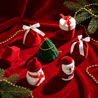Cajas de Regalo de Terciopelo con Forma Navideña Personalizadas con Logotipo, Cierre de Bisagra y Diseño Liso, Venta Caliente de Fábrica