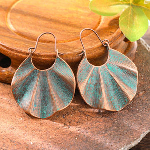 Pendientes colgantes de aleación bohemia para mujer, chapados en bronce antiguo, con diseño floral, joyería de moda, accesorio de estilo bohemio - Product Image 2