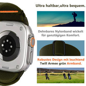 Eraysun Correa Elástica de Nailon para Reloj <span class=keywords><strong>Apple</strong></span> i <span class=keywords><strong>Watch</strong></span> Series, Correa de Tela Alpine Loop <span class=keywords><strong>Ultra</strong></span> Lujosa, Novedad - Product Image 5