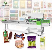 Machine voor het verpakken, wikken en in dozen zetten van verse groentetortilla's, broodjes en koekjes.