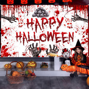 2024New Halloween Banner Fondo Tela Fantasma Festival <span class=keywords><strong>Esqueleto</strong></span> Vestir Fiesta Decoración Suministros Tela colgante Personalización - Product Image 3