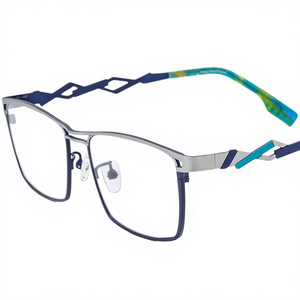 Montures optiques carrées en titane massif 2026ZP très recherchées, ultralégères, pour verres correcteurs, gris doré - Product Image 4