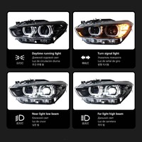 Conjunto de Faros LED con Luz Diurna y Señal de Giro Secuencial para BMW Serie 1 F20 LCI 2015-2018, Conexión Directa sin Errores
