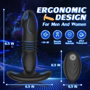 Weiblicher Stoßvibrator und Analplug mit Prostata-Massagegerät für Männer, Sexspielzeug-Box für Massagepistole und Analsex - Product Image 5