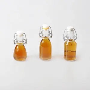 4oz Round Glass Bottle with Swing Top Clip Lid
