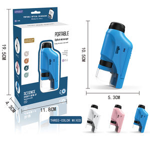 子供用60-120Xミニポケット顕微鏡LEDライト付き学生用バッテリー駆動ハンドヘルド光学顕微鏡おもちゃ - Product Image 6