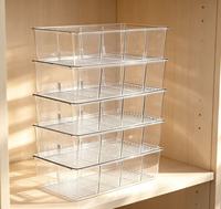Organisateur de tiroir en plastique transparent empilable, bac de rangement pour armoire, cuisine, garde-manger, collations, épices, cosmétiques, salle de bain, ou comme plateau de séparation pour coiffeuse