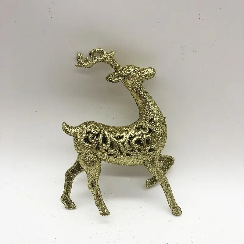 Wholesale Holiday Tree Bow Knot Tree Ornament outdoor Glitter gold Gold plastic decor christmas hollow Sika deer