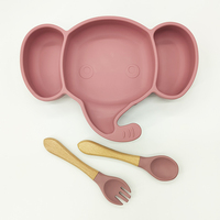 Nouveaux ensembles d'articles d'alimentation pour bébés et tout-petits, en silicone souple de qualité alimentaire, vaisselle à ventouse, motif animal, sans BPA