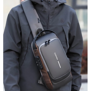 Tas Dada Pria Anti Maling Bahan Nylon Model Terbaru 2025 dengan USB, Tas Selempang Dada untuk Pria - Product Image 2