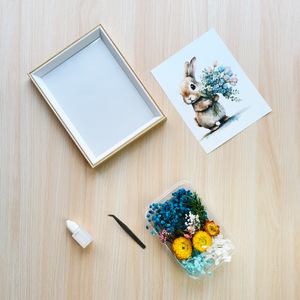 Cadre <span class=keywords><strong>photo</strong></span> fleurs séchées fait main DIY Fête des Mères Cadre <span class=keywords><strong>photo</strong></span> fleurs éternelles Cadeau de table Kit de matériel pour activité créative - Product Image 3