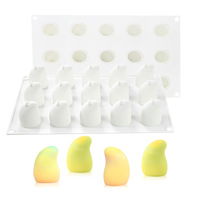 Molde de Silicona para Pastel de Mousse de Frutas, para Mango, Frambuesa, Fresa, Chocolate, Gelatina, Fabricación de Velas