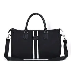 V270 Factory wholesale black and white weekend overnight sports women duffle bags travel bag men