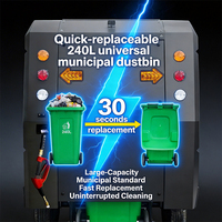 Balayeuse électrique autopropulsée Cophilo C220-T 2200 mm avec bac à poussière de 240 L, réservoir d'eau de 240 L, 48 V 5000 W LiFePO4