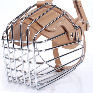 늑대인간 맞춤형 애완견 안전 입마개 야외 훈련용 물림 방지 및 먹이 방지 짖음 방지 가죽 개 입마개 - Product Image 3