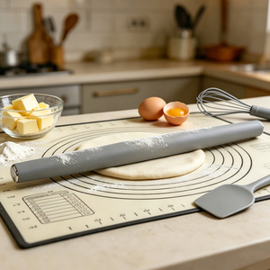 Rouleau à pâtisserie en silicone de qualité alimentaire, facile à nettoyer, antiadhésif, conique, pour la cuisine et la pâtisserie - Product Image 4