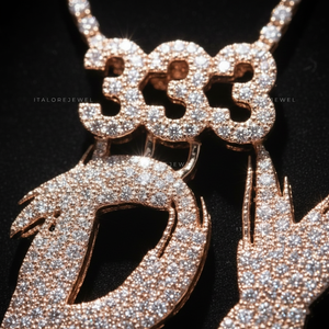 Collar con Colgante de Letra del Alfabeto en Plata de Ley 925 con Moissanita y Baño de Oro Rosa, Número de Ángel RX, Joyería Elegante, Regalo - Product Image 6