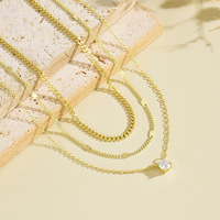 Cadeaux pour femmes : Colliers superposés en or pour femmes, plaqué or 14K et argent sterling, ensemble de colliers pendentifs délicats, chaîne cubaine et ras-de-cou