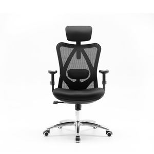 Silla de oficina ergonómica ejecutiva <span class=keywords><strong>SIHOO</strong></span> M18 negra/gris con función giratoria de malla para Boss - Product Image 2