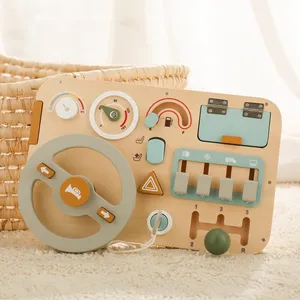 Pmz1257 Montessori bận rộn Board giáo dục bằng gỗ đồ chơi cảm giác lái xe học tập chỉ đạo Wheel cho trẻ em tuổi từ 5 7 năm trò chơi - Product Image 4