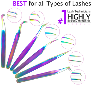 Pinset Ekstensi Bulu Mata Custom Ujung Serat dengan Gagang Private Label untuk Ekstensi Bulu Mata, Set 90 Derajat, Kotak Grosir dengan Logo - Product Image 4