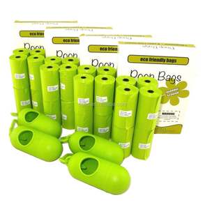 Green <b>Dog</b> Poop <b>Bags</b> Custom Printed with Box with Bone Shape Dispenser - Product Image 1