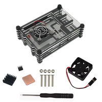 Raspberry Pi 3 Model B+ 3B için 9 Katmanlı Akrilik Kılıf, Şeffaf Kutu Kapak, İsteğe Bağlı Soğutma Fanı (Raspberry Pi 3B+ 3B için)